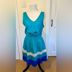 Francesca’s Collection Juniors mini blue teal white dress